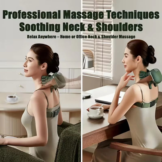 1Pc Neck and Shoulder Massager, Electric Neck Massager with Finger Massager, Wireless Professional Neck and Shoulder Massager, W